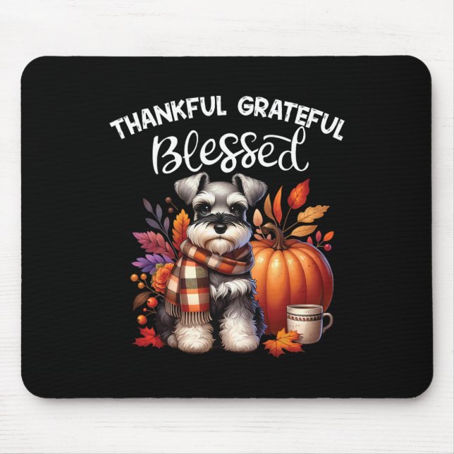 Miniature Schnauzer Dog Pumpkin Spice Happy Fall Y Mouse Mat (Front)
