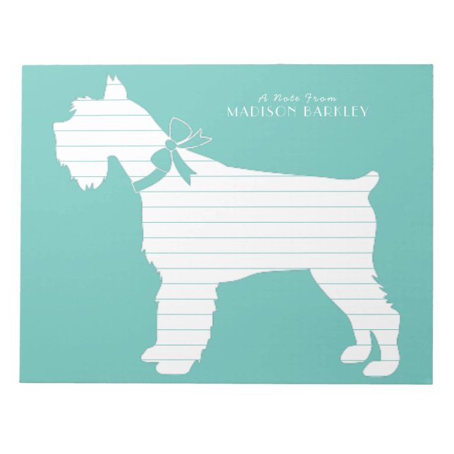 Miniature Schnauzer Dog Puppy Notepad (Front)