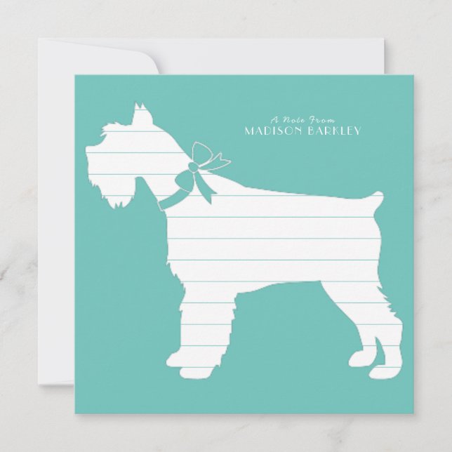 Miniature Schnauzer Dog Puppy Thank You Card (Front)