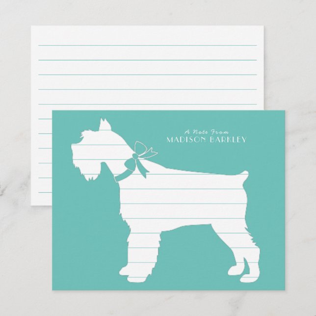 Miniature Schnauzer Dog Puppy Thank You Card (Front/Back)