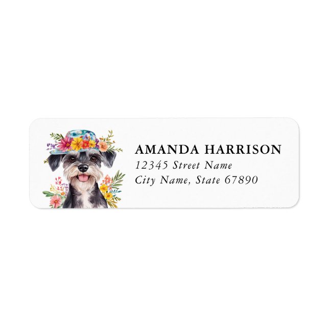 Miniature Schnauzer Dog Return Address Labels (Front)