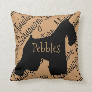Miniature Schnauzer Dog Silhouette Custom Pillow