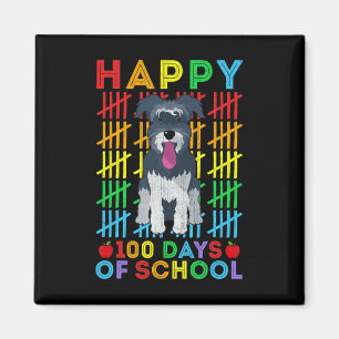 Miniature Schnauzer Dog Student Happy 100 Days of Magnet