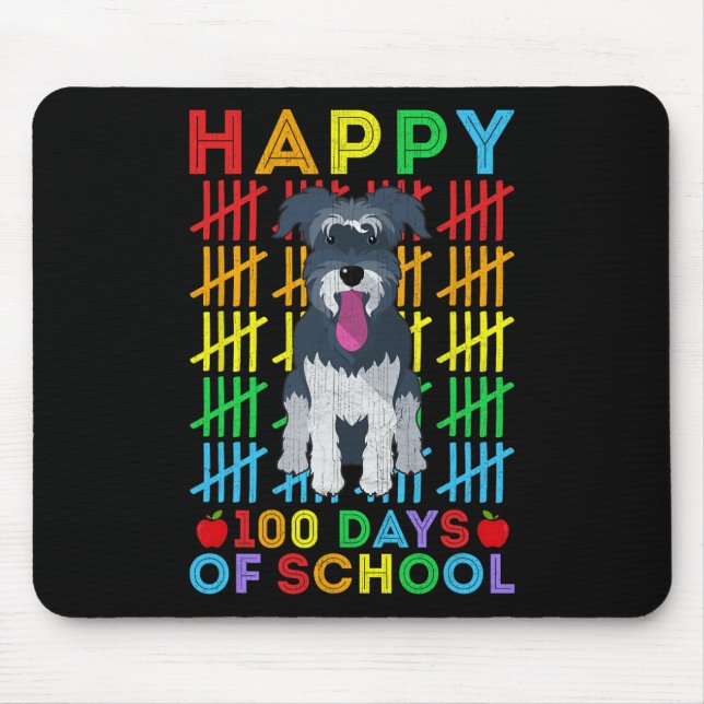 Miniature Schnauzer Dog Student Happy 100 Days of  Mouse Mat (Front)