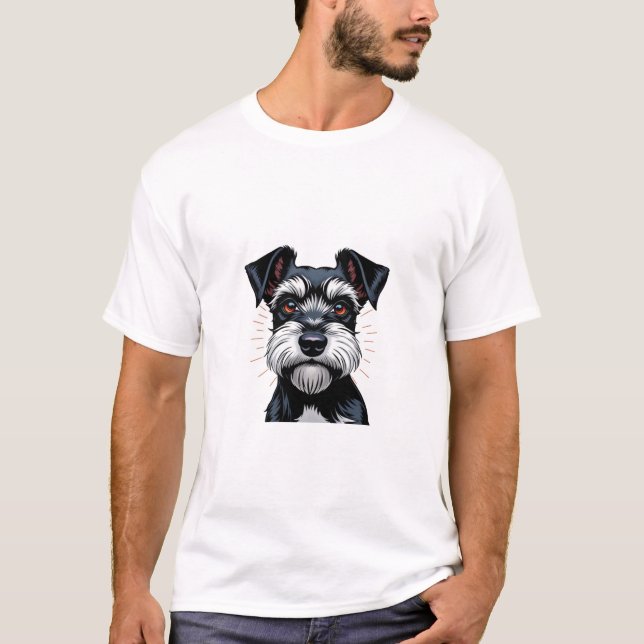 Miniature Schnauzer dog  T-Shirt (Front)