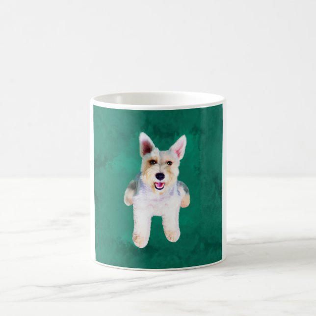 Miniature Schnauzer Dog Water Colour Art Painting Coffee Mug (Center)