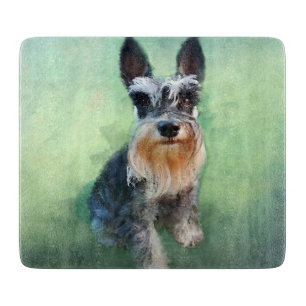 Miniature Schnauzer Dog Water Colour Art Painting Cutting Board