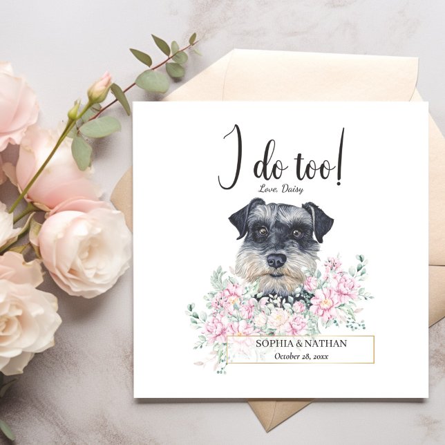 Miniature Schnauzer Dog Wedding Cocktail Napkins (Creator Uploaded)