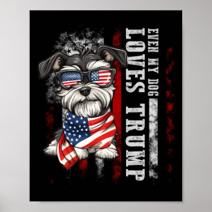 Miniature Schnauzer Even My Dog Loves Trump Funny Poster