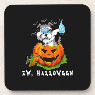 Miniature Schnauzer Ew Halloween Pumpkin Washing Coaster