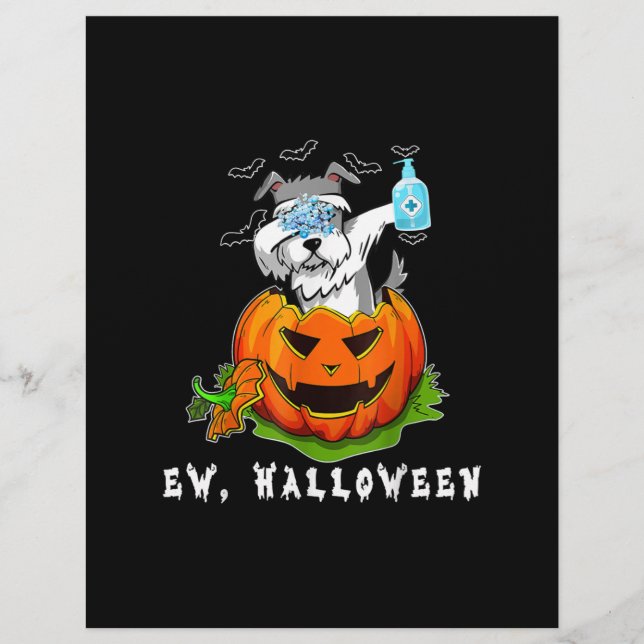 Miniature Schnauzer Ew Halloween Pumpkin Washing Custom Letterhead (Front)