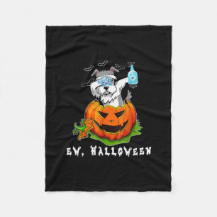 Miniature Schnauzer Ew Halloween Pumpkin Washing Fleece Blanket