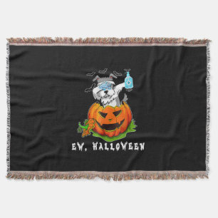 Miniature Schnauzer Ew Halloween Pumpkin Washing Throw Blanket