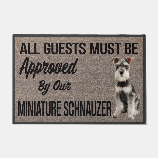 Miniature Schnauzer Gift, Personalised Custom Doormat (Front)
