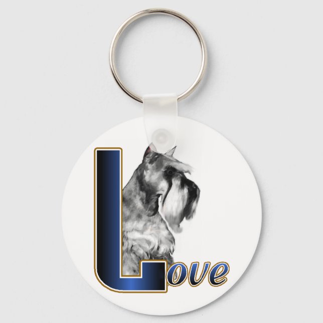 Miniature Schnauzer Gifts Key Ring (Front)