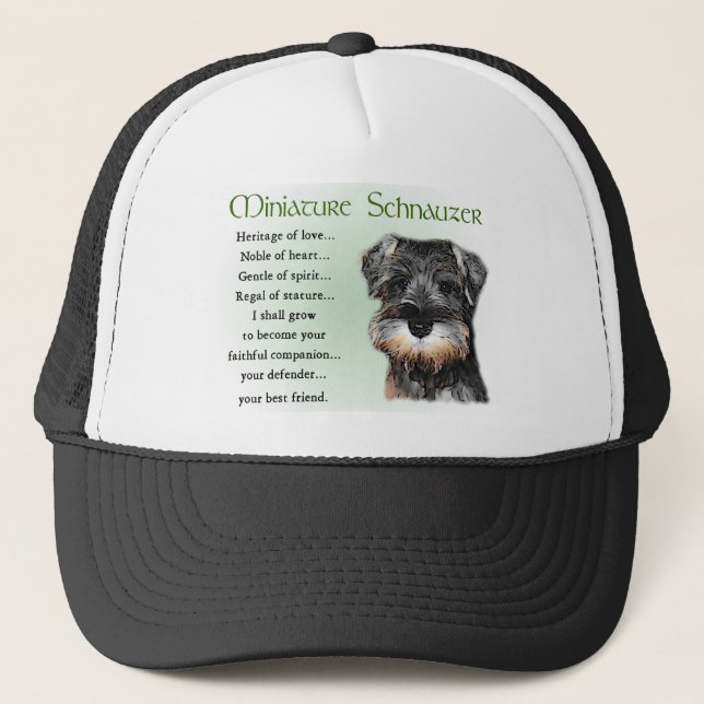 Miniature Schnauzer Gifts Trucker Hat (Front)