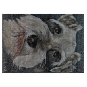 Miniature Schnauzer - Glass Cutting Board