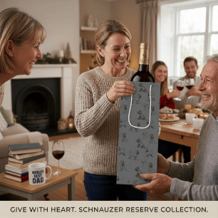 Miniature Schnauzer Grey Wine Gift Bag