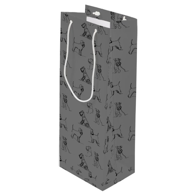 Miniature Schnauzer Grey Wine Gift Bag (Front Angled)