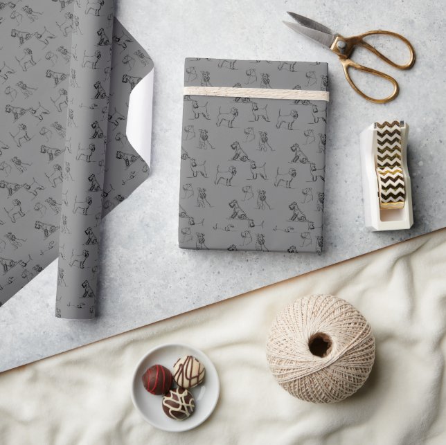 Miniature Schnauzer Grey Wrapping Paper (Crafts)