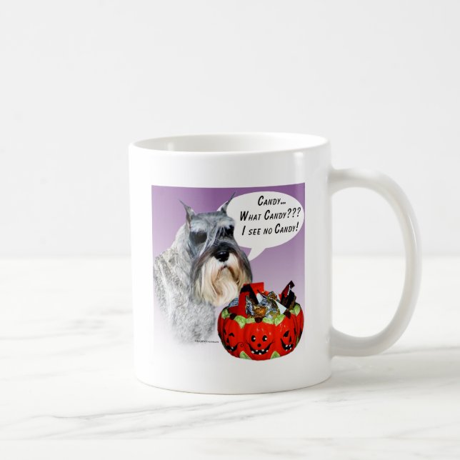 Miniature Schnauzer Halloween Candy Coffee Mug (Right)