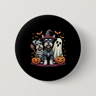 Miniature Schnauzer Halloween Costume Mummy Witch 6 Cm Round Badge