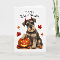 Miniature Schnauzer Halloween Devil Dog
