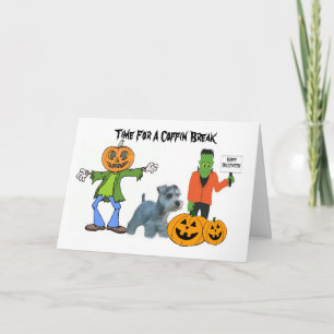 Miniature Schnauzer Halloween Greeting Card