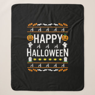 Miniature Schnauzer Halloween Lazy Ugly Costume Sherpa Blanket