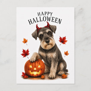 Miniature Schnauzer Halloween Postcard