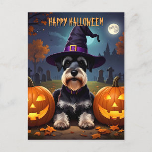 Miniature Schnauzer Halloween Postcard