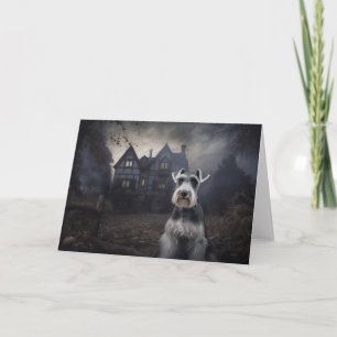 Miniature Schnauzer Halloween Scary Card
