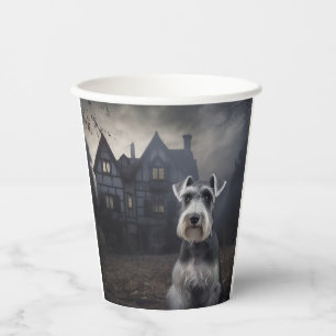 Miniature Schnauzer Halloween Scary Paper Cups