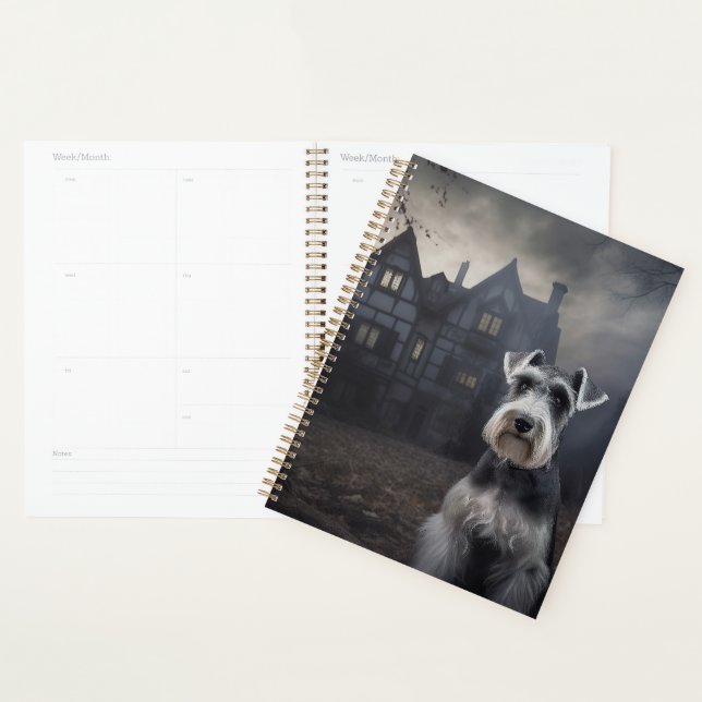 Miniature Schnauzer Halloween Scary Planner (Display)