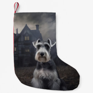 Miniature Schnauzer Halloween Scary Small Christmas Stocking