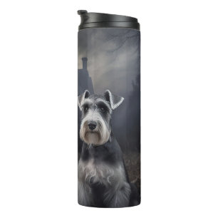 Miniature Schnauzer Halloween Scary Thermal Tumbler