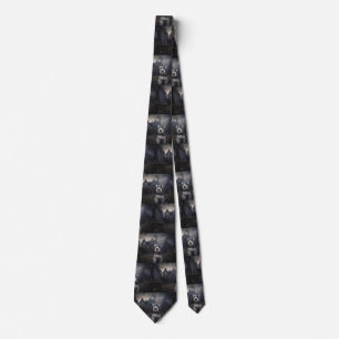 Miniature Schnauzer Halloween Scary Tie