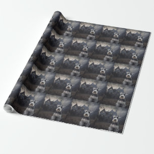 Miniature Schnauzer Halloween Scary Wrapping Paper
