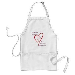 Miniature Schnauzer Heart Belongs Standard Apron