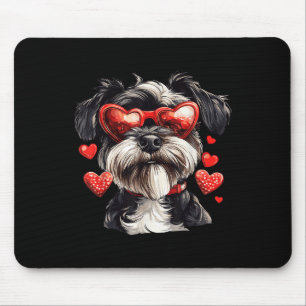 Miniature Schnauzer Heart Gles Valentines Day Dog Mouse Mat