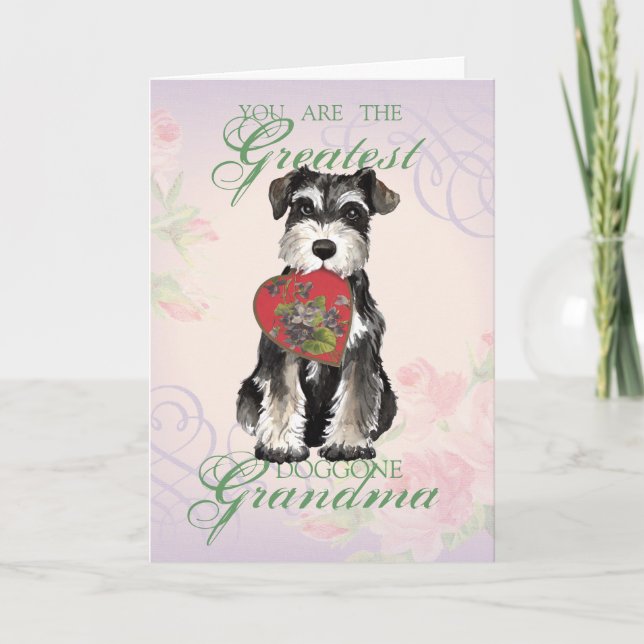 MIniature Schnauzer Heart Grandma Card (Front)