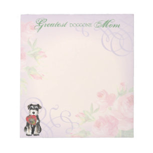 Miniature Schnauzer Heart Mom Notepad