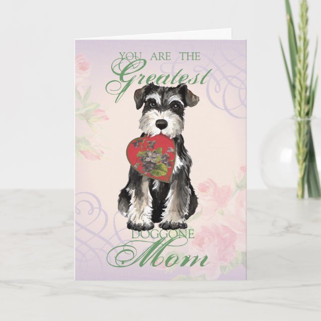 Miniature Schnauzer Heart Mum Card (Front)