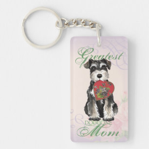 Miniature Schnauzer Heart Mum Key Ring