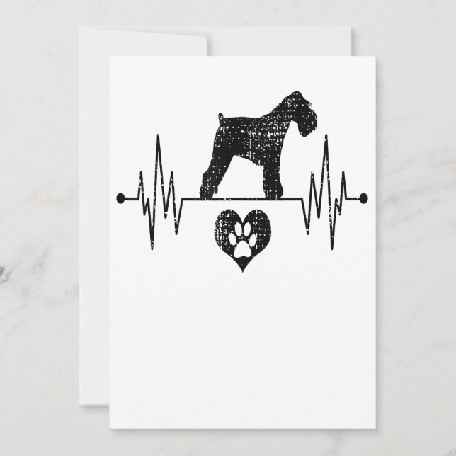 Miniature Schnauzer Heartbeat Holiday Card (Front)