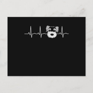 Miniature Schnauzer Heartbeat Mini Schnauzer Face Announcement Postcard