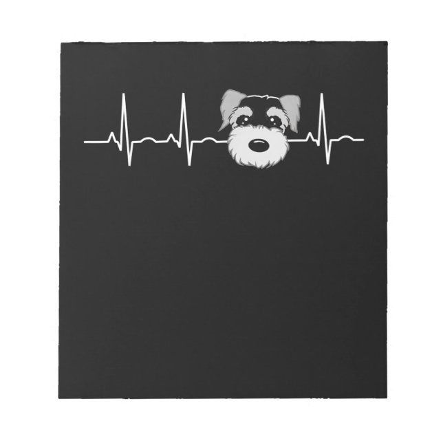 Miniature Schnauzer Heartbeat Mini Schnauzer Face Notepad (Front)