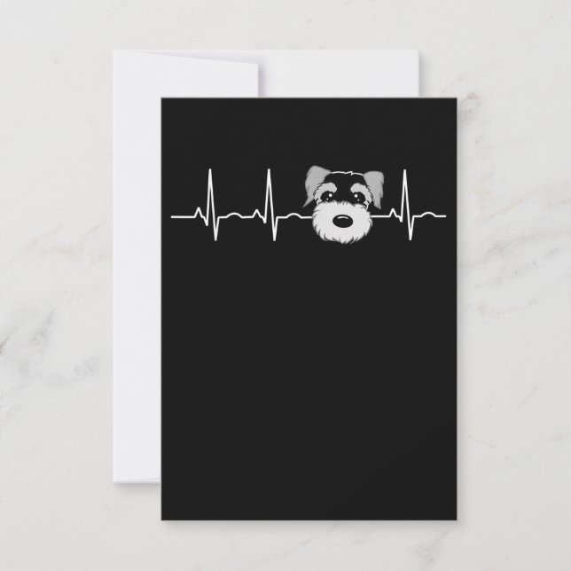 Miniature Schnauzer Heartbeat Mini Schnauzer Face RSVP Card (Front)