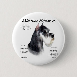Miniature Schnauzer History Design 6 Cm Round Badge