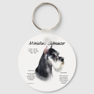 Miniature Schnauzer History Design Key Ring